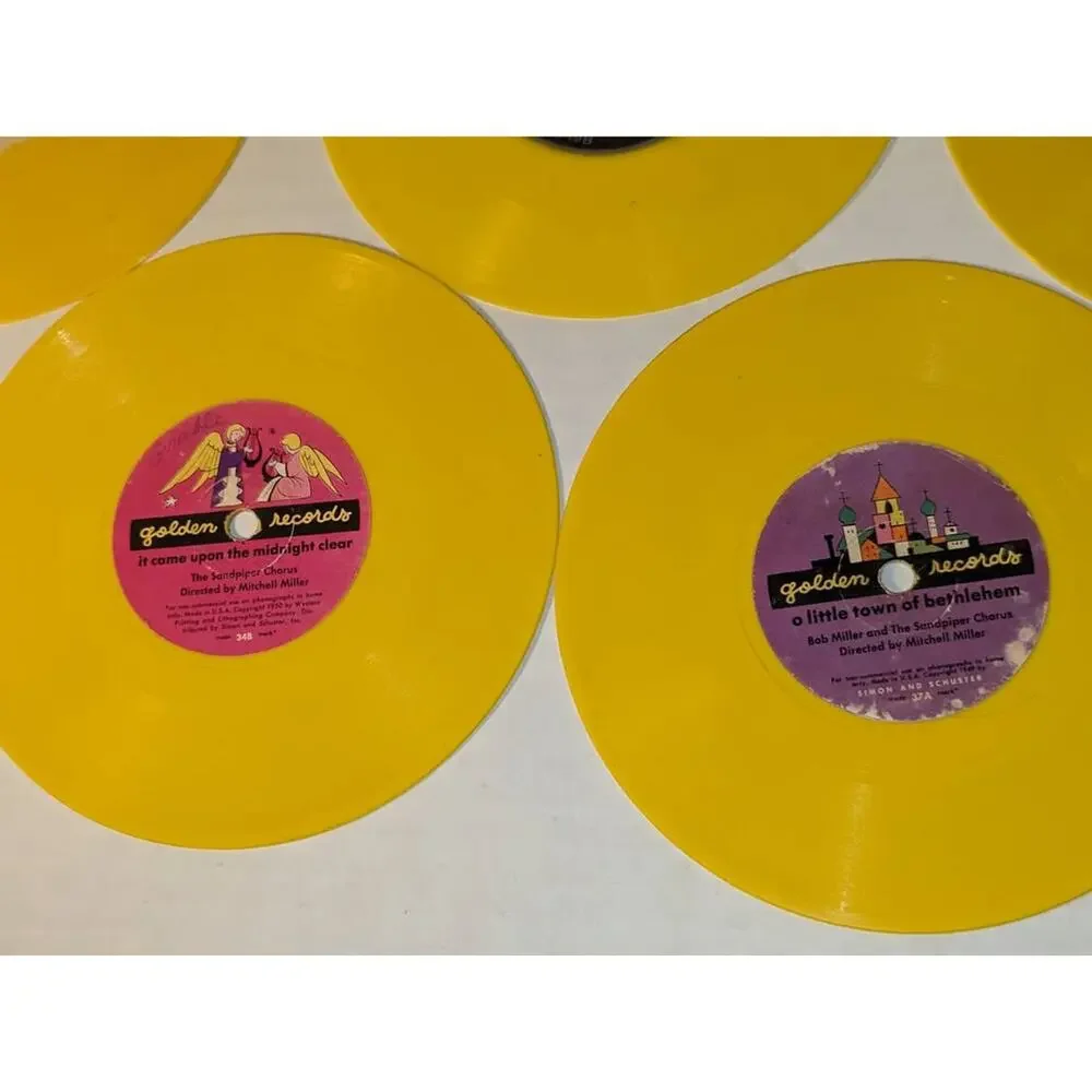 Lot Children's Yellow Golden Red Wheaties Children's Records Playtime Christmas